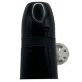 BC B22 Black Plastic Unswitched Short Skirt Lampholder 10mm Entry