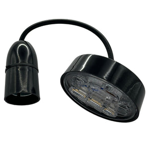 Black Thermo Plastic 6A Round Pre Wired B22 BC Lampholder Ceiling Rose Pendant