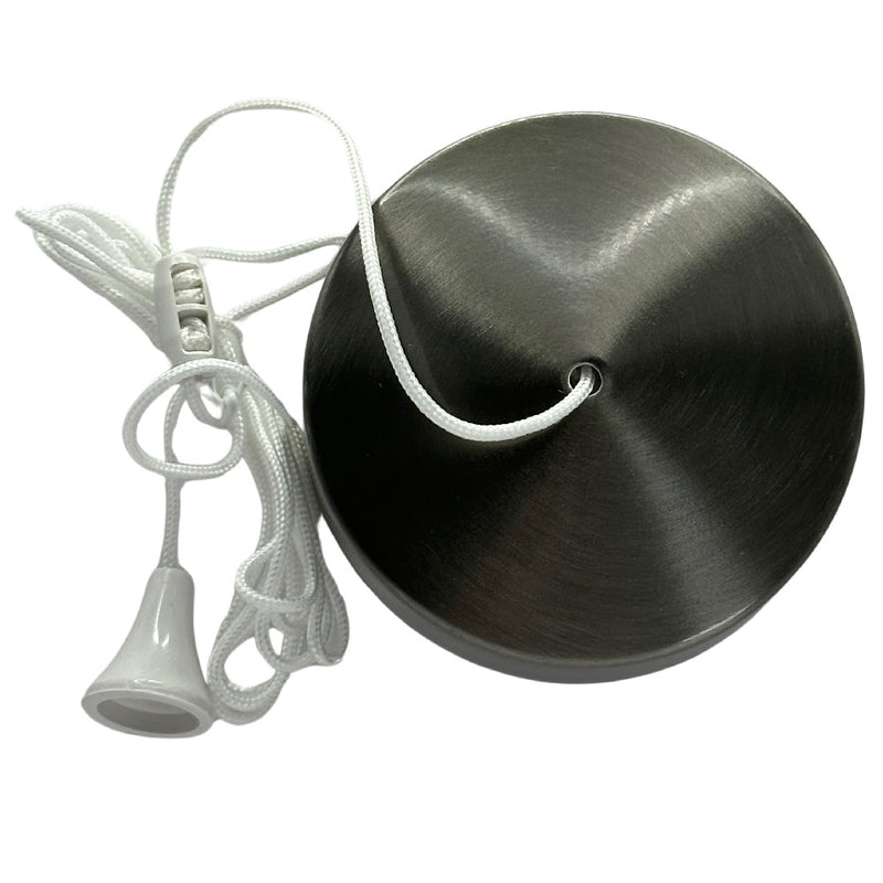 Brushed Steel 1 or 2 Way 6A Ceiling Switch with Pull Cord & Toggle