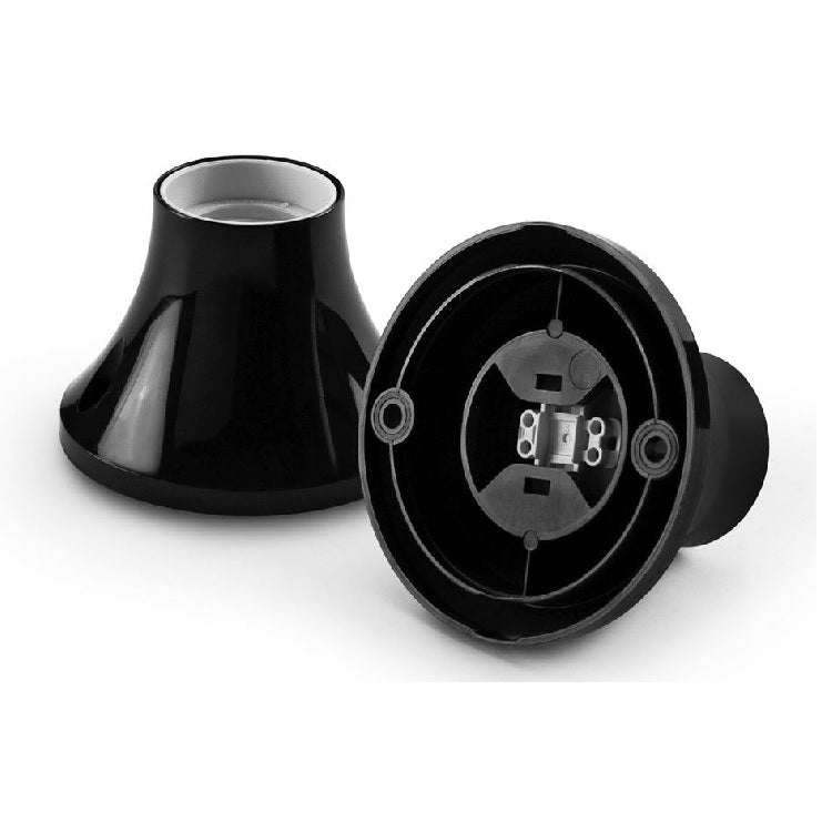 Black E27 Straight Base Batten Push Wire Lampholder