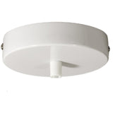Lamparte 1GW-PC Gloss White 1 Hole Metal Ceiling Rose with Cylindrical Plastic Cord Grip