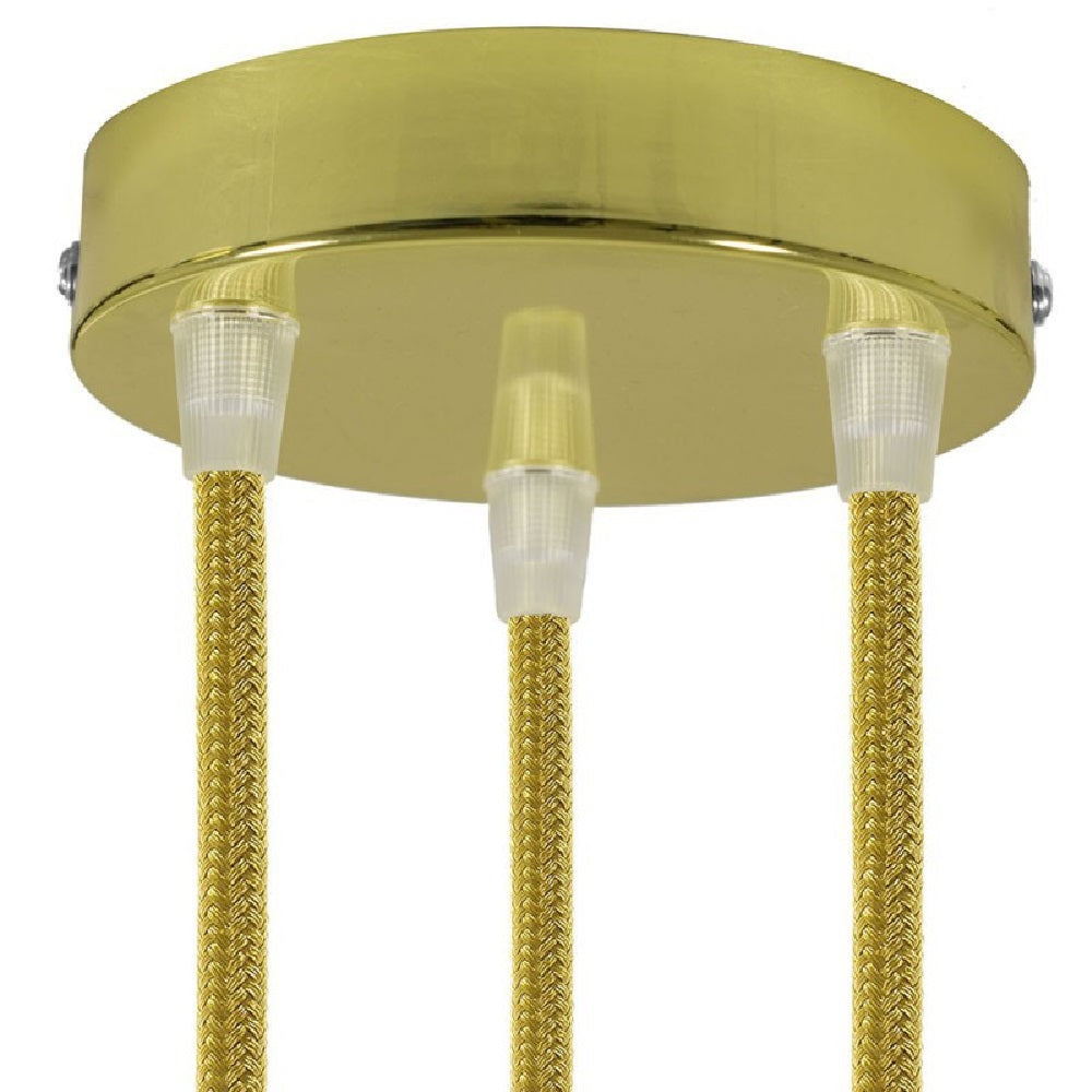 Polished Brass Metal Round 3 Hole Pendant Rose Kit