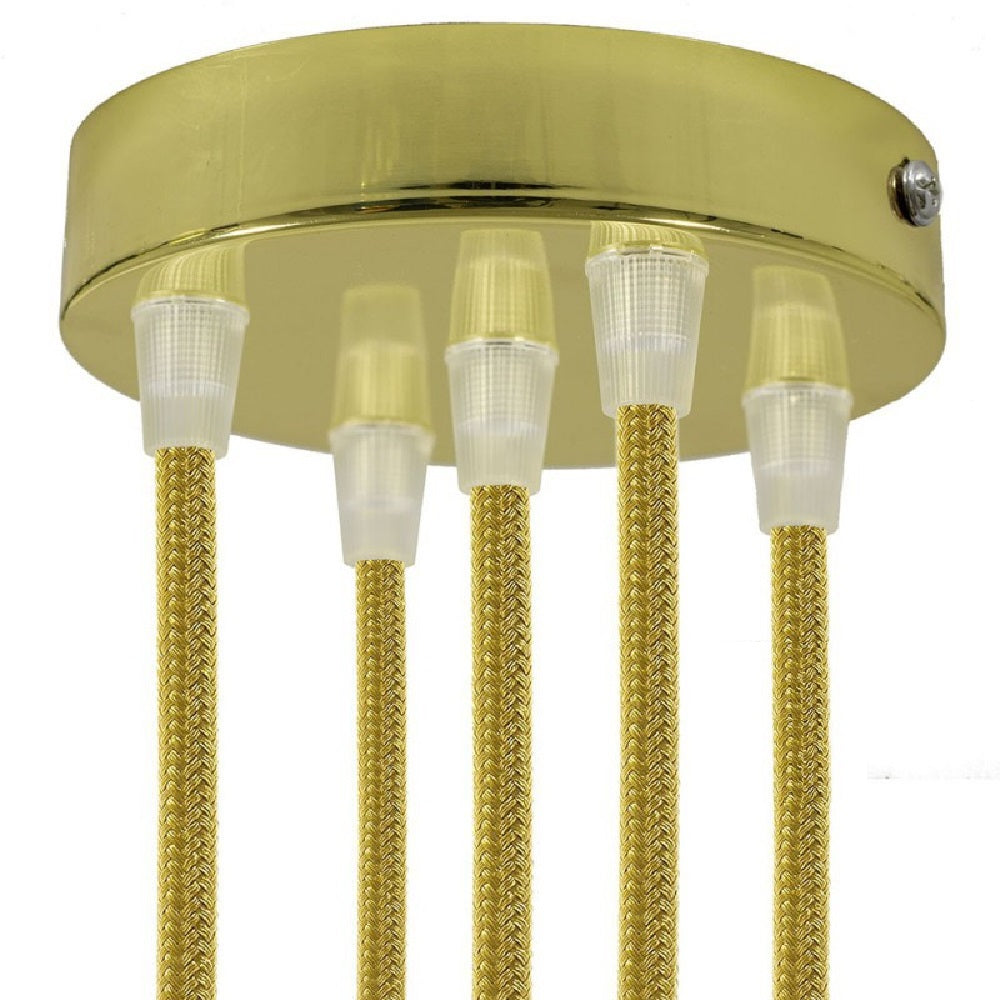 Polished Brass Metal Round 5 Hole Pendant Rose Kit