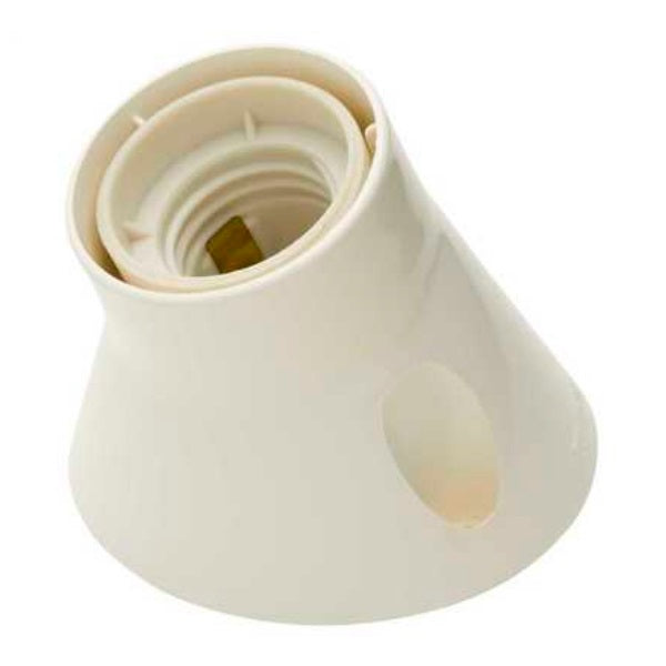 Jeani A45WAB ES White Plastic Angled Lampholder Batten Type
