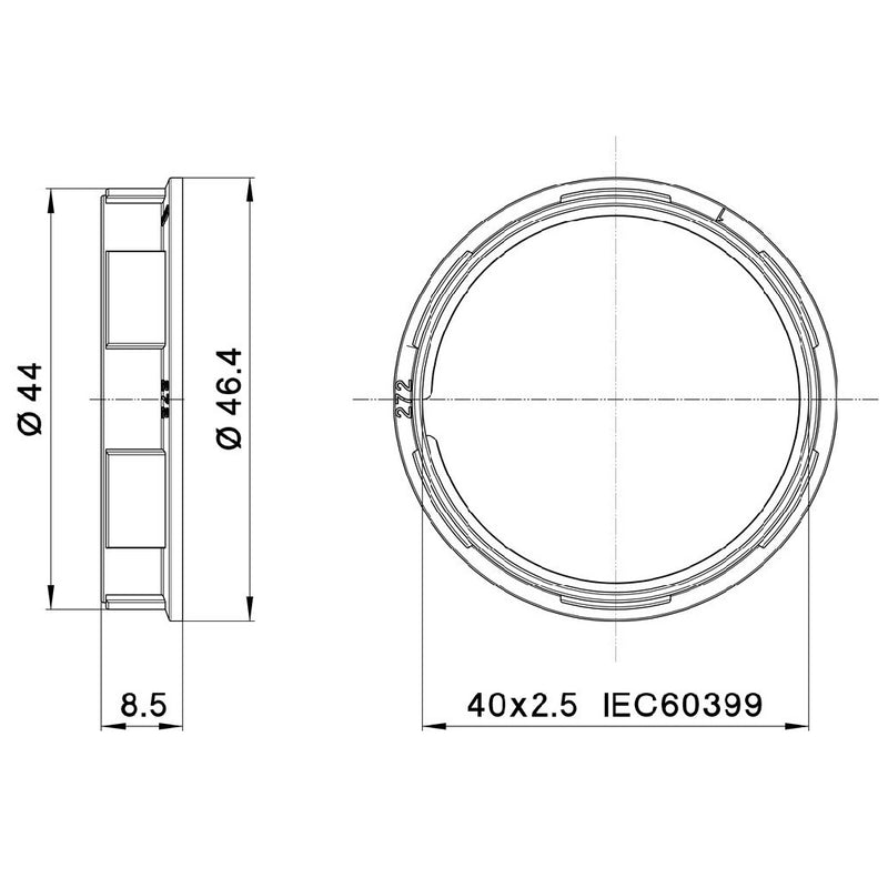 Lamparte BKE27PTH-TS Black ABS ES E27 Part Thread Lampholder Thin Shade Ring