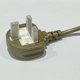 Gold 3 Pin UK Plug Fused