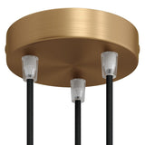 Brushed Bronze 3 Hole Metal Ceiling Rose with Conical Plastic Cord Grip