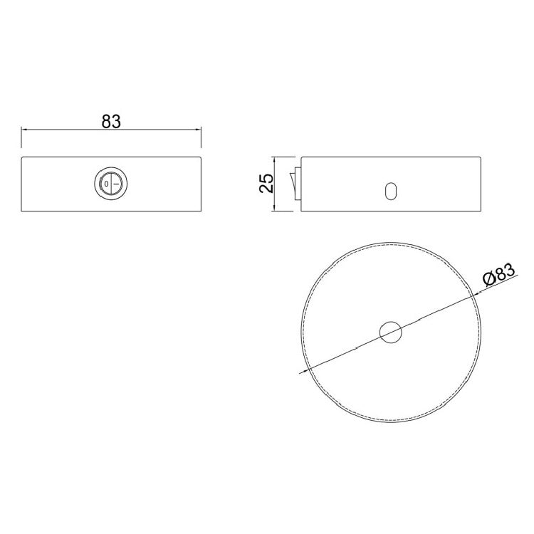 Brushed Copper Round Switched Wall Plate