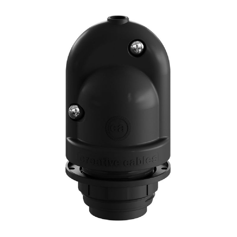 Black IP65 Outdoor Wireable E27 Lampholder
