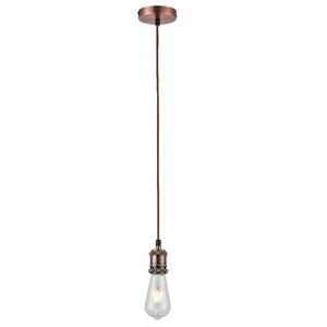 Copper Vintage Retro Round Cable Ceiling Flex Lamp Holder