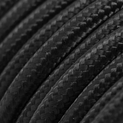 Black Braided Round Vintage Cable Flex | Lighting Spares