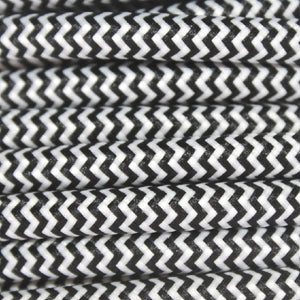 Black & White Braided Herringbone Pendant Cable