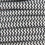 Black & White Braided Herringbone Pendant Cable