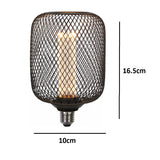 Industrial black metal mesh LED filament decorative light bulb