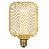 Searchlight 16002GO Industrial Gold Metal Mesh LED Globe Filament Light Bulb Cage Shade Decorative E27 3.5W - 120 Lumens