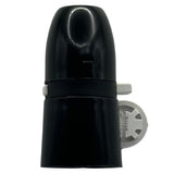 BC B22 Black Plastic Switched Short Skirt Lampholder 10mm Entry