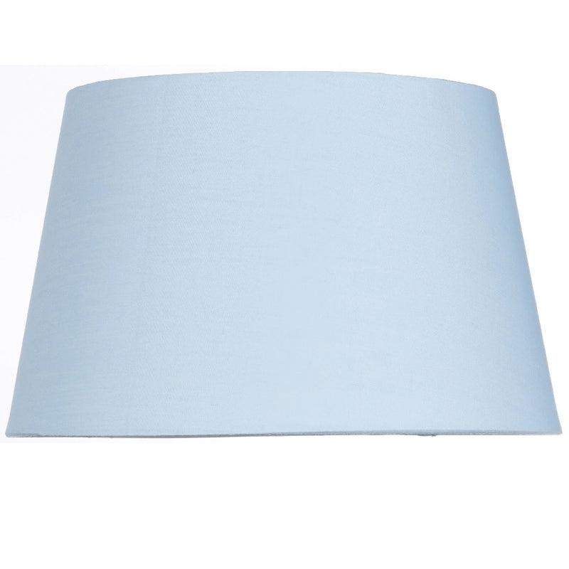 Britalia BRL14TAPEREDDR/LB Light Blue 14" Vintage Cotton Drum Lamp Shade - 30cm Diameter