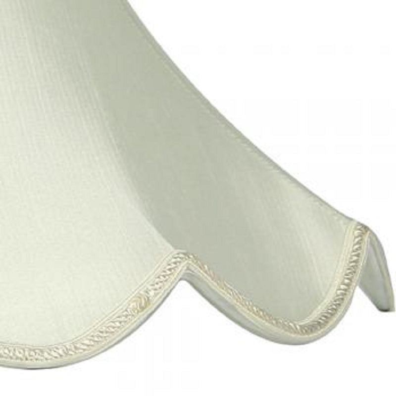 Ivory 10" Traditional Faux Silk Scalloped Lamp Shade 25cm