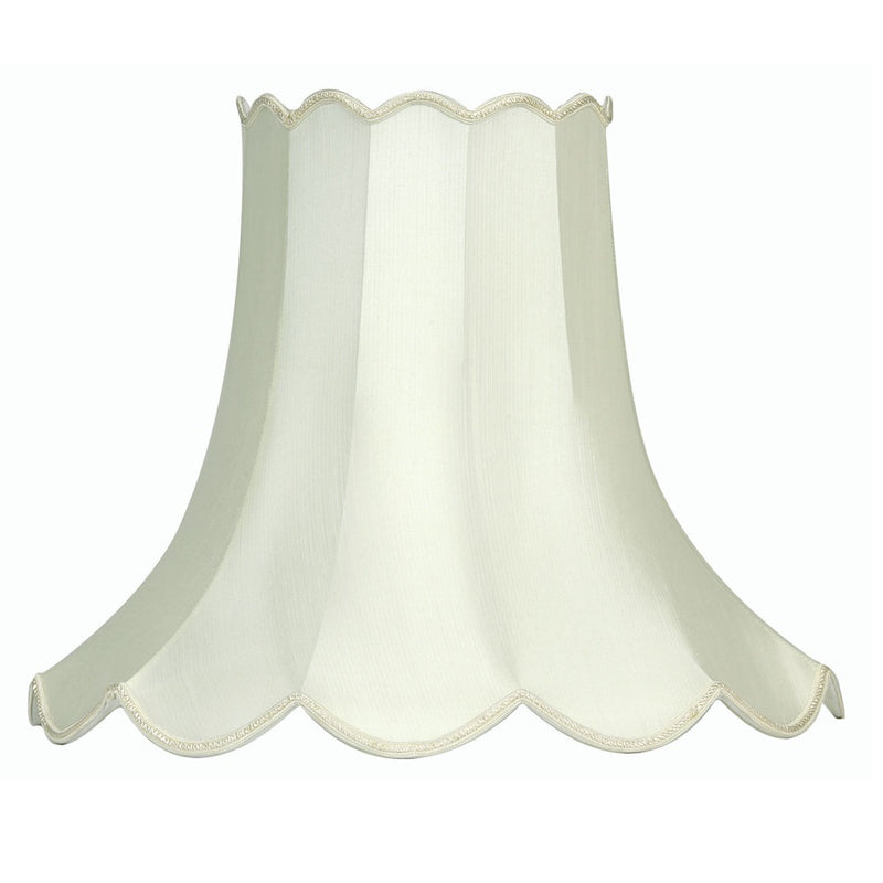 Ivory 10" Traditional Faux Silk Scalloped Lamp Shade 25cm