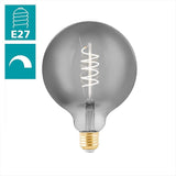 LED G125 ES E27 Smoky Spiral Filament Light Bulb Lamp