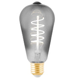 EGLO 11874 LED 4W Squirrel ST64 E27 ES Smoked Spiral Filament Dimmable Lamp 100lm 2000k