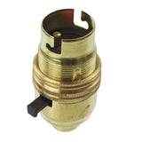 S Lilley Brass Switched Lock Screw Lamp Holder 3423E