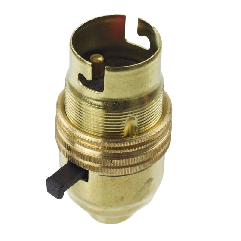 S Lilley Brass Switched Lock Screw Lamp Holder 1423E