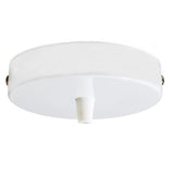 Lamparte 1GW-P Gloss White 1 Hole Metal Ceiling Rose with Conical Plastic Cord Grip