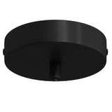 Lamparte 1MB-M Matt Black 1 Hole Metal Ceiling Rose with Metal Cylinder Cord Grip