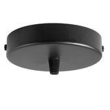 Lamparte 1MB-P Matt Black 1 Hole Metal Ceiling Rose with Conical Plastic Cord Grip