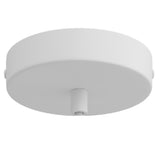 Lamparte 1MW-M Matt White 1 Hole Metal Ceiling Rose with Metal Cylinder Cord Grip