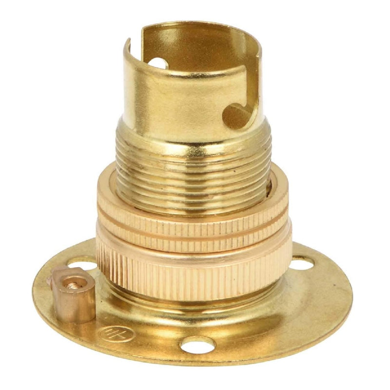 Brass Unswitched 3 Hole Batten Lampholder | 38mm Base