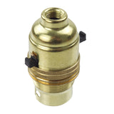 Brass Safe Switched Lampholder | 1/2"  Entry