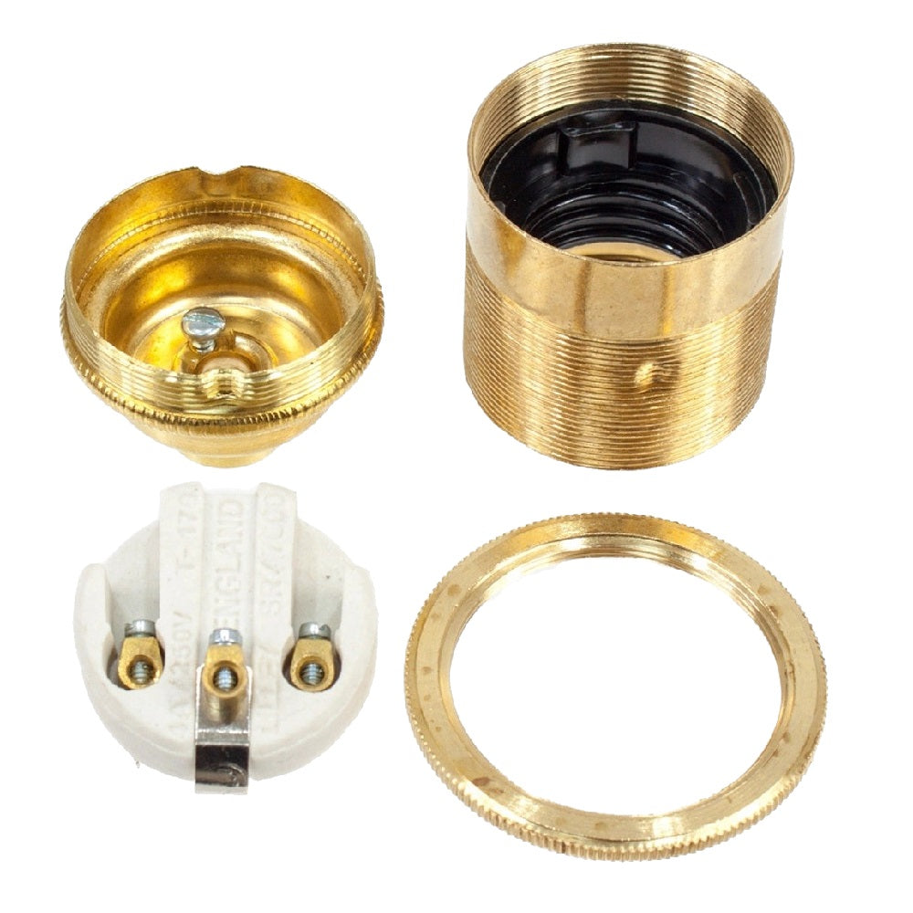 Lilleys 7601ET Brass ES E27 10mm Threaded Entry Lampholder With Shade lilleys-7601et-brass-es-e27-10mm-threaded-entry-lampholder-with-shade