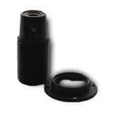 Black ABS SES E14 Fully Threaded Lampholder (Earth) & Wide Shade Ring
