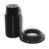 Black ABS SES E14 Fully Threaded Lampholder & Wide Shade Ring