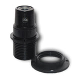 Black ABS SES E14 Partly Threaded Lampholder (Earth) & Wide Shade Ring