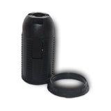 Black ABS SES E14 Snap On Threaded Lampholder & Thin Shade Ring