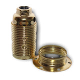 Brass Plated SES E14 Threaded Collar Lampholder & Shade Ring