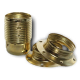 Lamparte BRE27TH2S Brass Plated ES E27 Threaded Collar Lampholder & 2 Shade Rings