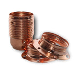 Lamparte CPE27TH2S Copper Plated ES E27 Threaded Collar Lampholder & 2 Shade Rings