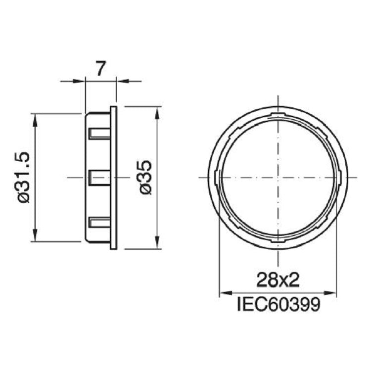 Lamparte BKE14FTH-2TS Black ABS SES E14 Full Thread Lampholder 2 Thin Shade Rings