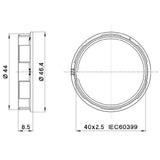 Lamparte BKE27FTH-E-TS Black ABS ES E27 Full Thread Lampholder (Earth) Thin Shade Ring