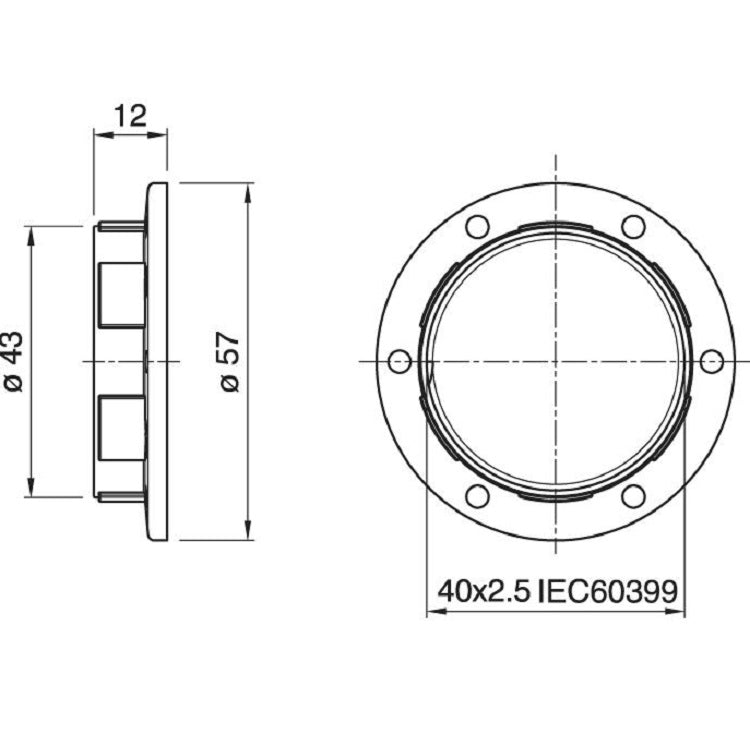 Lamparte BKE27FTH-E-2WS Black ABS ES E27 Full Thread Lampholder (Earth) 2 Wide Shade Rings