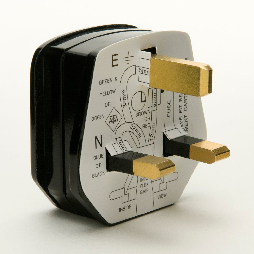 Jeani JPT13AB | Black 13A Fused 3 Pin Plug Top BS 1363 – Lighting Spares