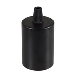 Lamparte E27-MB-P Matt Black Metal ES E27 Plain Collar Lampholder | Plastic Conical Cord Grip