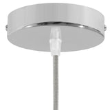Lamparte 1CH-P Polished Chrome 1 Hole Metal Ceiling Rose with Conical Plastic Cord Grip