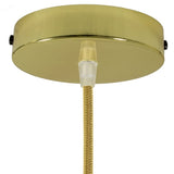 Polished Brass 1 Hole Metal Ceiling Rose with Conical Plastic Cord Grip