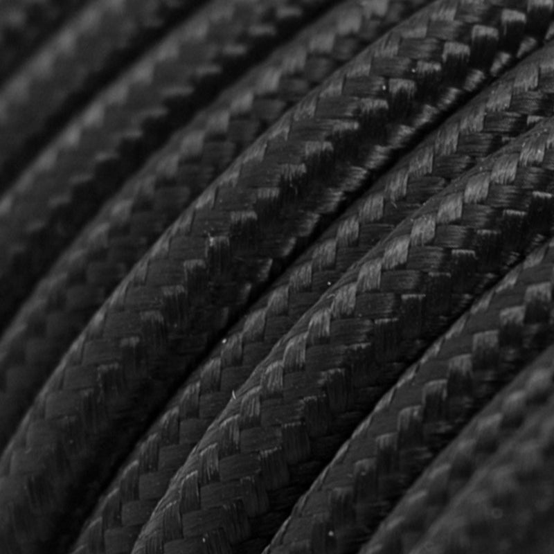 Black Braided Round Vintage Cable Flex | Lighting Spares
