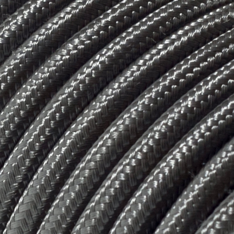 Dark Grey Braided Round Vintage Cable Flex | Lighting Spares